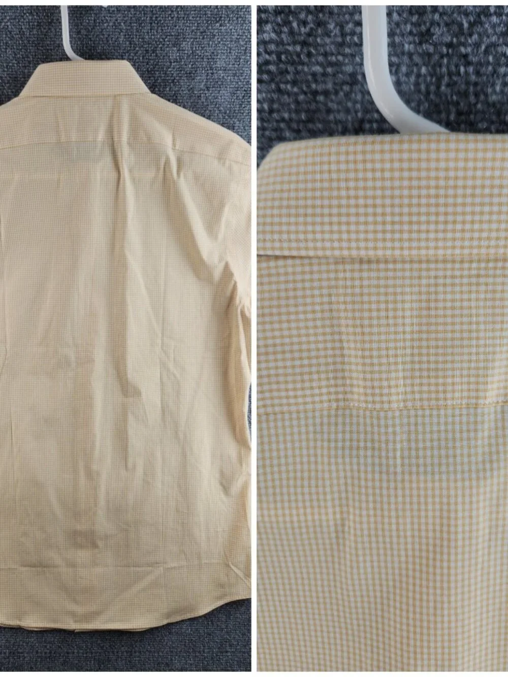 NWT Banana Republic Long Sleeve Button Up Shirt Yellow Check Medium Slim Men